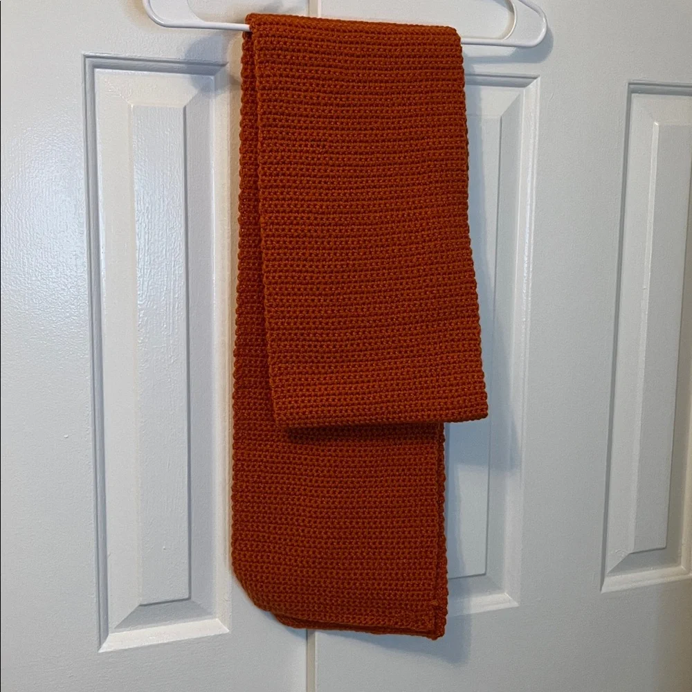HANDMADE 80x8.5”‎ Burnt Orange Crochet Scarf